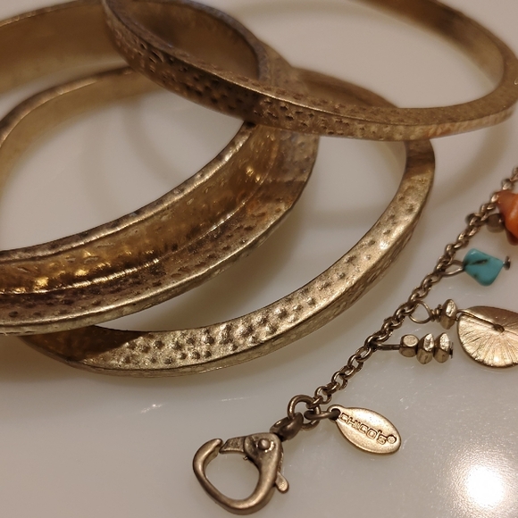 Chico's Textured Gold Bracelet Set - Picture 2 of 10